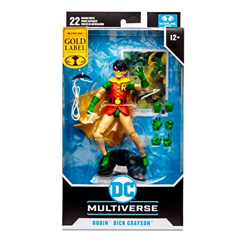 Bandai - McFarlane - Figura de Acción DC Multiverse, Robin (Dick Grayson),Gold Label, Multicolor TM17023