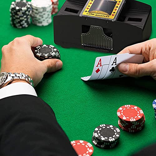 Barajadores de cartas 1-2 cubiertas Máquina de barajar de cartas de juego automático USB/AA Herramienta operada por baterías para UNO, Texas Hold'em, juegos de cartas caseros,póker eléctrico de casino