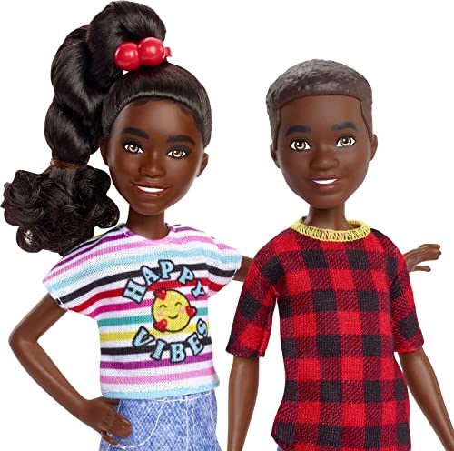 Barbie It Takes Dos Playset con Jackson & Jayla Twins Muñecas y 13 Piezas de narración de Historias, Incluyendo 3 Cachorros y Accesorios, Juguete para niños de 3 años y más