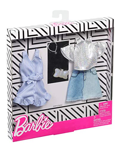 Barbie Pack de Accesorios de Moda Falda Tejana con Top de Brillo (Mattel GHX56) , color/modelo surtido