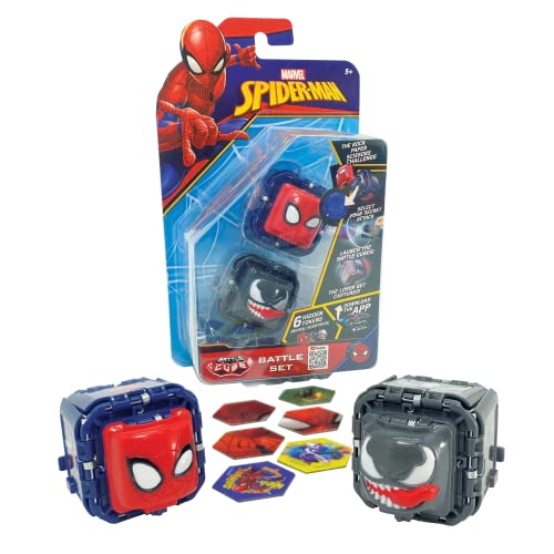 Battle Cubes Battle Cube-Juego de 2 Unidades de Spiderman Universe-Los Estilos Pueden Variar, Multicolor, Medium (Flair Leisure Products BAD00000)