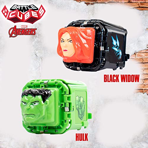 Battle Cubes Marvel 85418 - Hulk vs Viuda Negra | Juguete Marvel, regalo para niños | Juego piedra, papel y tijera Marvel | Battle Cube Hulk, Battle Cube Viuda Negra
