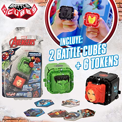 Battle Cubes Marvel 85418 - Hulk vs Viuda Negra | Juguete Marvel, regalo para niños | Juego piedra, papel y tijera Marvel | Battle Cube Hulk, Battle Cube Viuda Negra