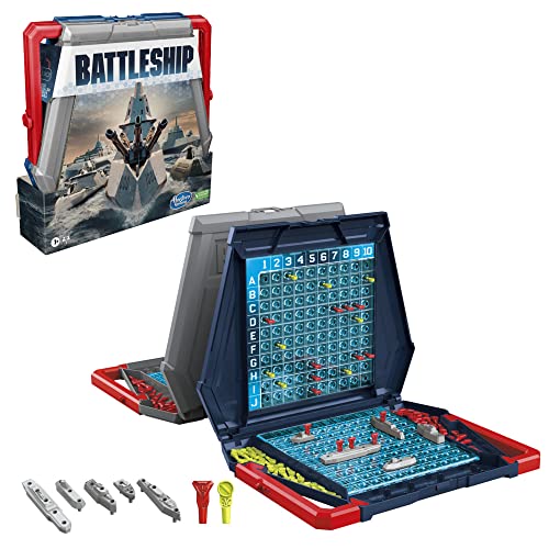 BATTLESHIP Classic Board Game Full Sized (EN;FR;DE;ES;PT;IT;NL;DK;FI;GR;PL;TR;CZ;SK;RO;RU;BG;HR;LT) & Hasbro Gaming Jenga Classic, Children's Game That Promotes The Speed of Reaction, from 6 Years