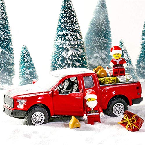 BesDirect Camiones Rojos navideños, Modelo de Coche de camión de Metal Vintage para decoración navideña, decoración de Mesa, niños, Juguetes, Decoraciones para Mesa, Juguetes
