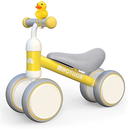 Bicicleta sin Pedales, Juguete de equilibrio, Bici con 4 ruedas, Pimera Bicicleta para Niños y bebe de 10 a 24 meses Como Regalo Amarillo