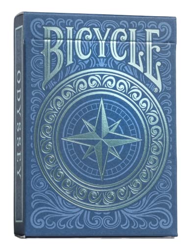 Bicycle Odyssey - Baraja de Cartas de colección y Magia tamaño póker, Color Azul