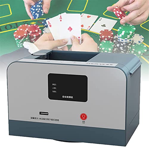 BILXXY Máquina de Distribuidor de Cartas automática giratoria de 360 ​​°, máquina de póquer Inteligente para Dividir Cartas, para Juegos de 3-8 Personas, Oferta máxima de 2 Cubiertas