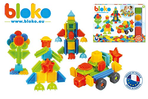 Bloko Bloko503510 - Caja de 100 bloques de construcción para dientes, multicolor , color/modelo surtido, desde 1 a 8 años