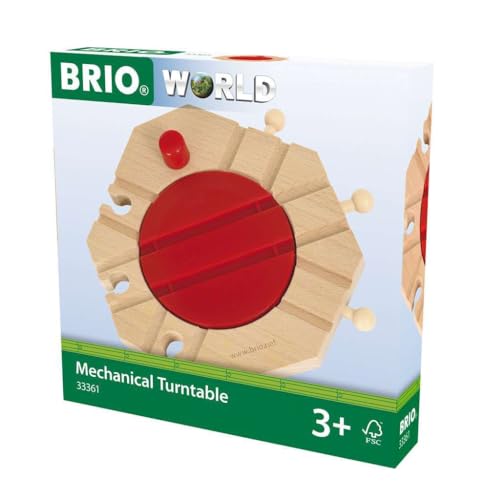 BRIO WORLD - Plataforma giratoria mecánica, Accessorios para Circuito de Tren BRIO, Edad 3+ Años