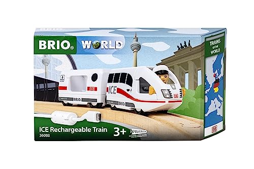 BRIO World, Tren Recargable Ice de Trenes del Mundo 36088, Tren de Juguete con Batería Recargable para Niños a Partir de 3 Años