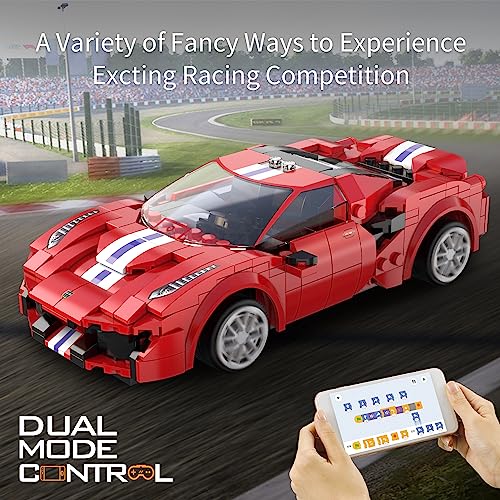 Cada - Race Car - Deportivo de Color Rojo - Set de construcción - con R/C y Control por App - 306 Piezas - 6+ - (DeQube 927DE51072)