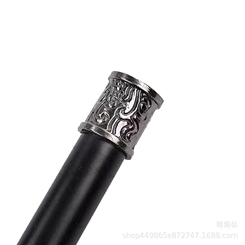 Cakunmik Cane Silver,Metal Faucet Handle Non-Slip Head Scepter Civilized Stick Old Man Non-Slip Metal Performance Cane Stage Props Solid Wood Non-Slip Cane for Men and Women Handicraft
