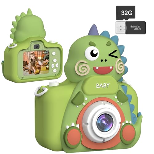 Cámara Fotos Infantil, 1080P 2.0" HD Selfie Video Cámara de Fotos para Niños, Cámara Fotos Niños con Tarjeta de Memoria Micro SD 32GB, Juguetes niños 3-10 años, Regalos de Cumpleaños