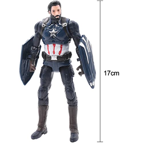 Capitán América Figura, Figura Titan Capitan America Vengadores Avengers Marvel Muñecos acción, Figura de acción de Capitán América de 17 cm Capitán América Figura (9 articulaciones móviles)
