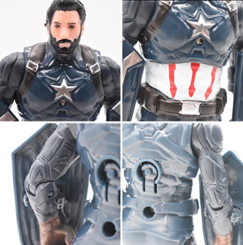 Capitán América Figura, Figura Titan Capitan America Vengadores Avengers Marvel Muñecos acción, Figura de acción de Capitán América de 17 cm Capitán América Figura (9 articulaciones móviles)