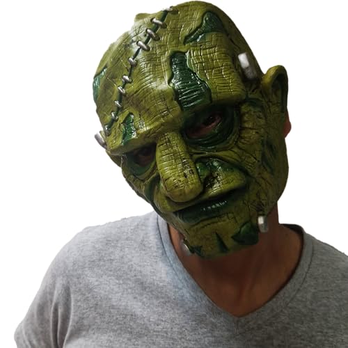 Carnavalife Mascara Frankenstein Adulto Niño Latex, Mascara Halloween Adulto Niño, Mascara Monstruo Verde,Mascara Disfraz Frankenstein