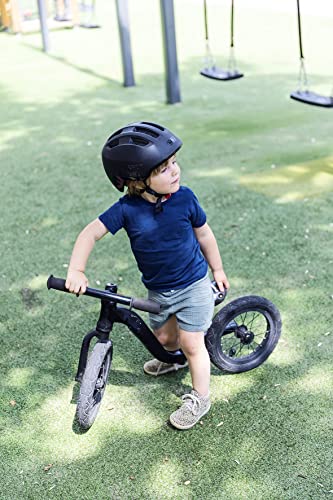 Casco infantil ABUS Smiley 3.0 ACE LED - Casco de bicicleta con luz - Ajuste profundo y espacio para trenzas - Para niña y niño - Negro, talla S