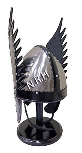 Casco vikingo de caballero medieval, casco de rey normando alado, disfraz de Halloween con soporte para casco gratis