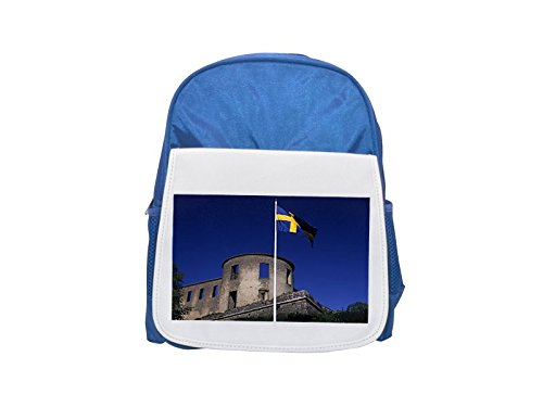 Castle printed kid's blue backpack, Cute backpacks, cute small backpacks, cute black backpack, cool black backpack, fashion backpacks, large fashion backpacks, black fashion backpack