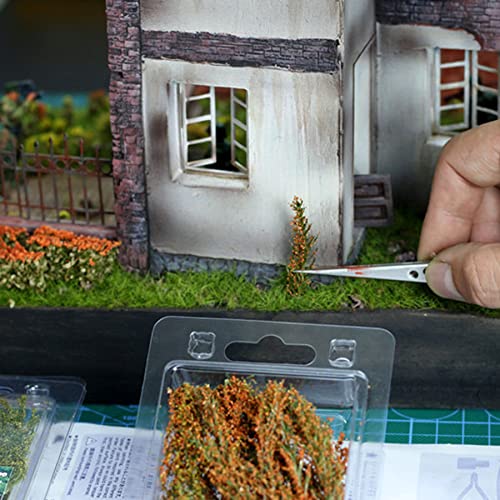 Cayway 2PCS Racimo de Arbustos Grass Tufts Juego de Mesa de Arena, Utilizado para Paisajes en Miniatura, Diseño de Arbustos en Miniatura para El Paisaje del Jardín de Bricolaje, Rojo