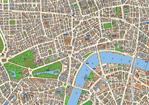 Central London - Views from Above Britain -1000 Piece Map Puzzle