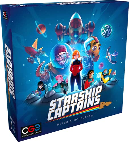 CGE Czech Games Edition Starship Captains - Juego de mesa familiar, juego de estrategia de aventura espacial, ideal para niños, adultos y familias, niñas y niños a partir de 12 años que disfrutan de
