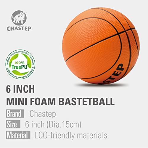 Chastep Mini pelota de baloncesto, pelota de espuma de 6 pulgadas. Suave y elástica, segura para jugar (naranja)
