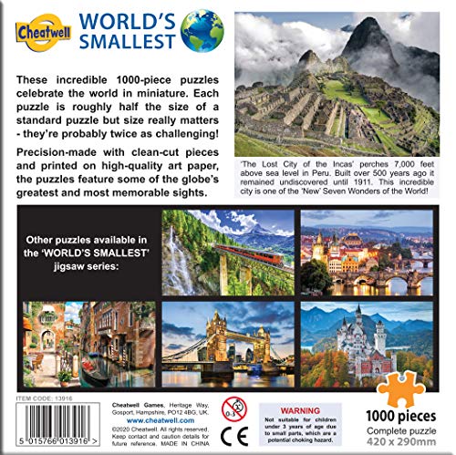 Cheatwell Games 13916 World'S Smallest 1000 Piece Jigsaw Puzzle Machu Picchu