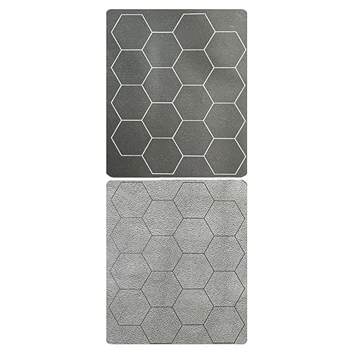 Chessex Alfombra de juego – Tapete: 1 pulgada hexagonal 2 caras negro/gris Megamat (alfombrilla de dos colores) – Suave y resistente – Compatible con juegos de rol de mesa – Accesorios para la noche