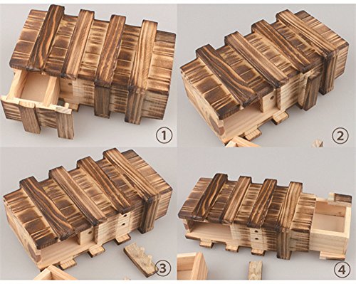 Chonor Cubo Rompecabezas 3D de Madera del Enigma Juego Puzle #112 - Caja Mágica de Madera con Cajón Secreto Seguro - Clásica de Cerradura de Brain Teaser Puzzle IQ Juguetes para Niños y Adultos