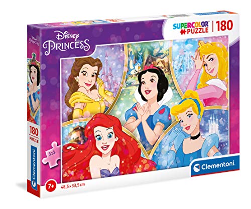 Clementoni Disney Princess-Puzzle Infantil (180 Piezas), Fabricado en Italia, a Partir de 7 años, Multicolor (29311)