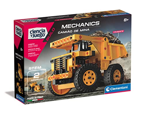 Clementoni- Mechanics Lab Set de construcción de Camión minero con Instrucciones en App, Multicolor (55439)