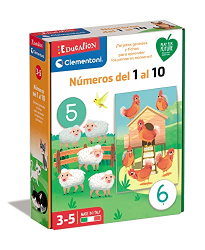 Clementoni- Números del 1 al 10 Juguete Educativo, Multicolor, Mediano (55447)