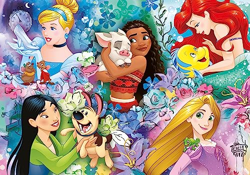 Clementoni - Puzzle infantil 60 Piezas Princesas, puzzle infantil Princess Disney a partir de 4 años (26995)