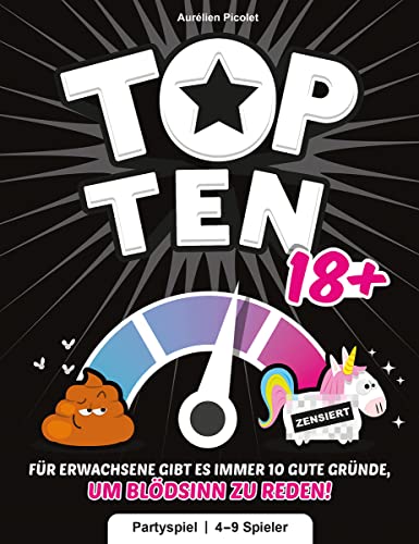 Cocktail Games Top Ten 18+ | Juego de Fiesta | Juego de Cartas | 4-9 Jugadores | A Partir de 18 años | 30 Minutos | alemán