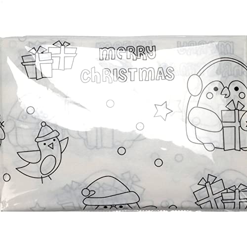 com-four® 2X Mantel para Colorear - Colorear la Imagen XXL con Motivos navideños - Mantel Pintado para niños - Mantel de Color en Navidad - 240 x 135 cm (2 x Navidad)