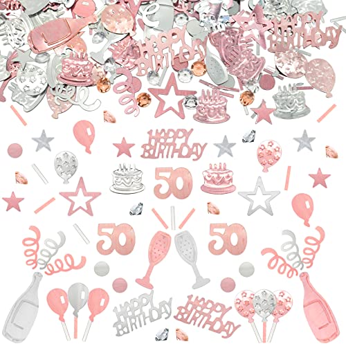 Confeti cumpleaños 50,50 oro rosa confeti plateado,confeti número,50 confeti de mesa,50 cumpleaños aniversario decoraciones,45 happy birthday Confeti para cumpleaños aniversario fiesta decoracione