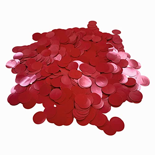 Confeti Rojo Gran Tamaño 3.6cm 400 Gr Para Bodas, Fiestas, San Valentín, Cumpleaños, Decoración Mesas (Rojo)