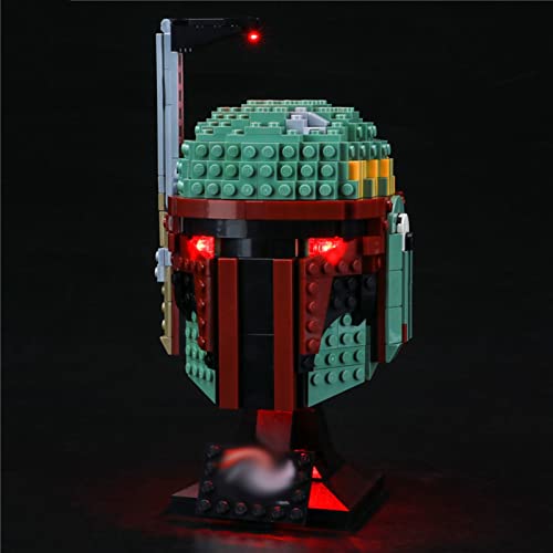 Conjunto De Luces Lluminación para Lego 75277 Boba Fett Helmet, Kit De Luz LED Compatible con Lego 75277 Modelo De Bloques De Construcción (Juego De Lego NO Incluido)