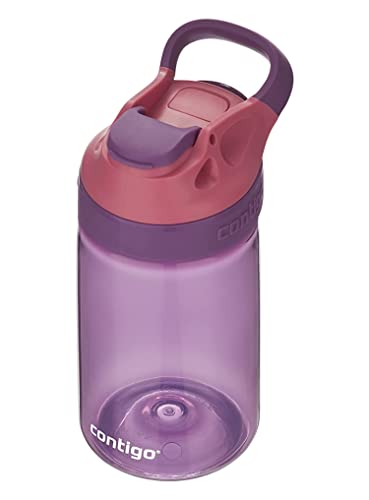 Contigo Gizmo Flip botella infantile, boquilla Autospout con pajita, botella libre de BPA, sistema antiderrame, ideal para guardería, escuela y deportes, 420 ml
