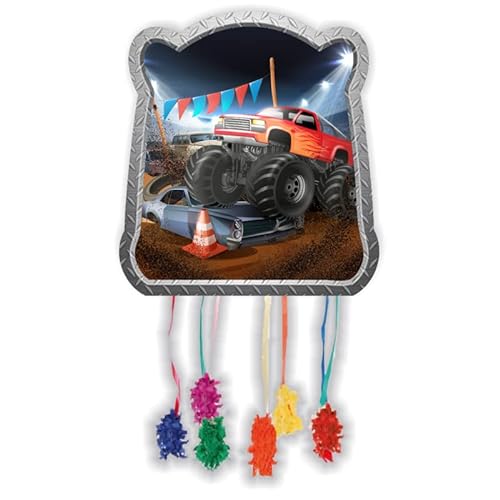 CONVER PARTY - Piñata Monster Truck Rally - Artículos para Fiestas - Fiestas Infantiles, Cumpleaños y Celebraciones - Decoración de 30 CM