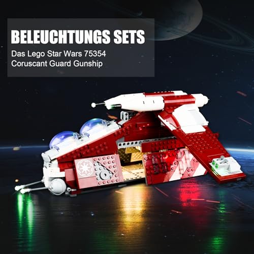 cooldac Kit de luces LED para Lego Star Wars 75354 Coruscant Guard Gunship (solo iluminación, no Lego), juego de luces decorativas con mando a distancia compatible con Lego Star Wars Coruscant Guard