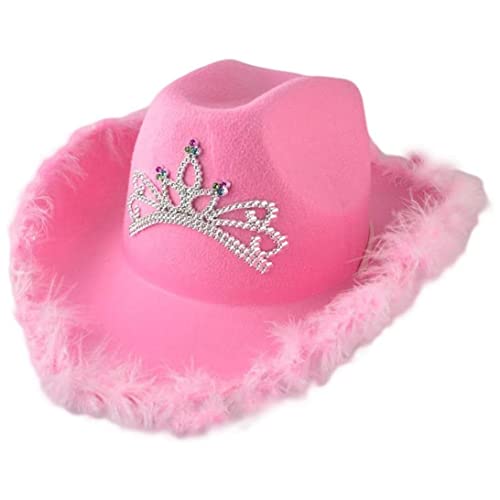 Cowboy Hat Pink,Cowboy Hat for Women Girls Blinking Cowgirl Princess Hat Holiday Costume Holiday Costume Party Supply