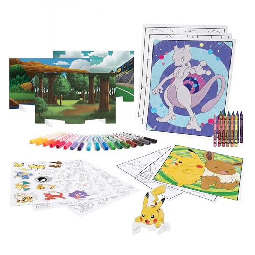 CRAYOLA - Set Creativo Pokémon 5 en 1, con Páginas para Colorear, Rotuladores, Crayones, Pegatinas, 60 Piezas, Regalo para niños y niñas, a Partir de 4 años - 04-2924