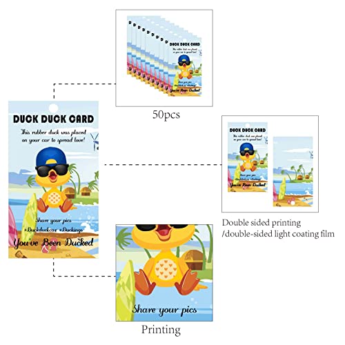 CREATCABIN 50Pcs You've Been Ducked Cards Duck Tags Duck Duck Ducking Game Card DIY Blue Duck Card with Hole and Twine for Jeeps Car Decor 3.5 x 2 Inch-You've Been Ducked (Hawaii)