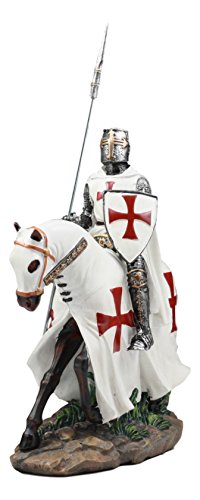 Cruzado Caballero Falange Inglés Spear de caballería diseño de caballo Escultura