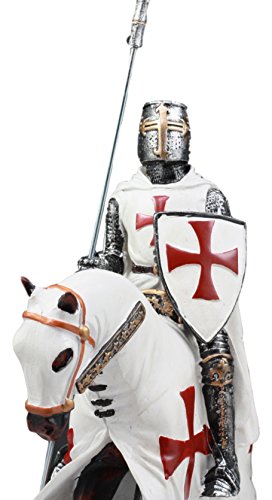 Cruzado Caballero Falange Inglés Spear de caballería diseño de caballo Escultura