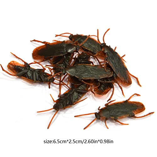 Cucaracha Falsa, Juguetes Gag de 10 Piezas Chistes prácticos, Insectos de plástico realistas Insectos de Broma Bichos de Truco de Miedo para los tontos Día