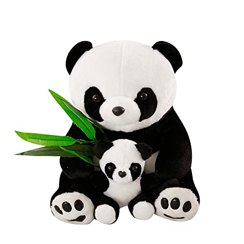Cuddlekins Panda Peluche Panda Oso con ramita de bambú panda de peluche esponjoso de peluche panda de peluche de peluche Panda Anime Panda Muñeca de dibujos animados Panda Cojín de peluche para niños